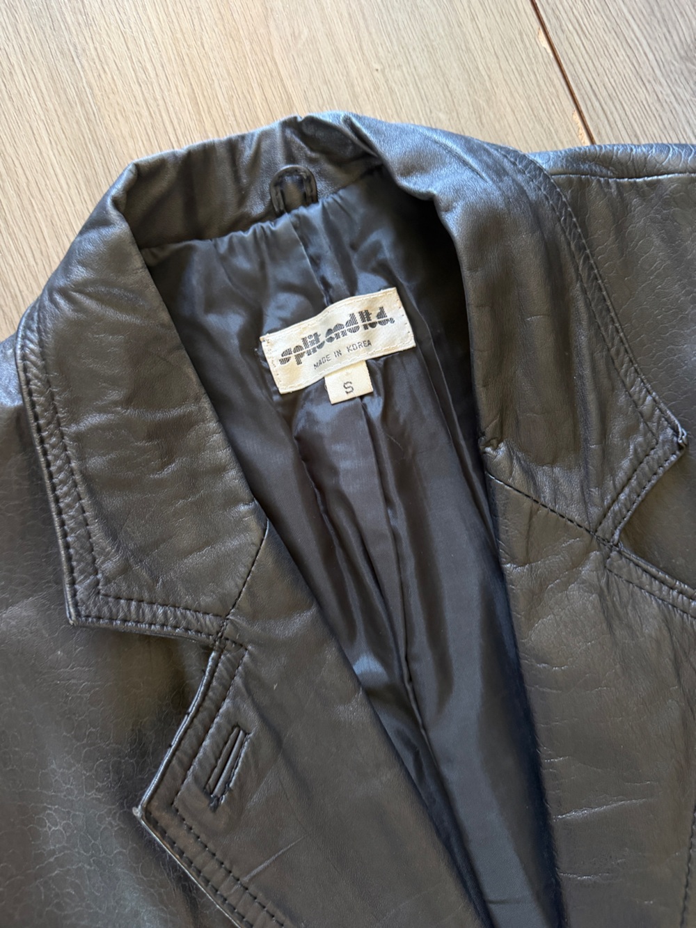 Vintage Black Leather Long Coat - Picture 4 of 13
